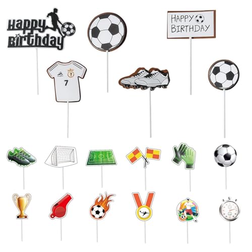 UOPJDD 6-Teilige Fußball-Kartenkarteneinsätze Und 12-Teilige Dessertkarteneinsätze, Kuchendekorationen, Backdekorationszubehör. UOPJDD 6-Teilige Fußball-Kartenkarteneinsätze Und 12-Teilige Dessertkarteneinsätze, Kuchendekorationen, Backdekorationszubehör. von UOPJDD