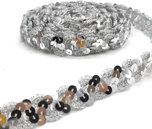 12 m 15mm Sequin Ribbon,Sequin Trim Sequin Ribbon Glitter Trim for DIY Sewing Clothing Craft Decoration,Glitter Woven Decorative Ribbon Sequin Ribbon Silver 12 m 15mm Sequin Ribbon,Sequin Trim Sequin Ribbon Glitter Trim for DIY Sewing Clothing Craft Decoration,Glitter Woven Decorative Ribbon Sequin Ribbon Silver von UOPMQGB