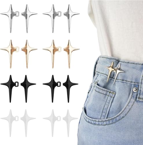 8 Paar Jeans-Knopfstifte, verstellbare, nicht nähbare Hosen-Taillenspanner, Magic Star mehrfarbige Taillenspanner-Knöpfe, abnehmbare Jeans-Knöpfe, Knopfspanner, keine Notwendigkeit, Hosen zu nähen 8 Paar Jeans-Knopfstifte, verstellbare, nicht nähbare Hosen-Taillenspanner, Magic Star mehrfarbige Taillenspanner-Knöpfe, abnehmbare Jeans-Knöpfe, Knopfspanner, keine Notwendigkeit, Hosen zu nähen von UOPMQGB