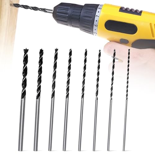 Holzbohrer Set Lang, 8tlg Schlangenbohrer 4, 5, 6, 7, 8, 9, 10, 12 mm x 300mm Balkenbohrer Lange Schalungsbohrer Spiralbohrer Holz für Hartholz Weichholz von UOSIWYA