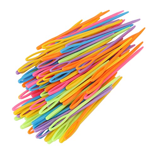 UPALDHOU Leuchtende Farben Kunststoffnatteln Hochglänzende Häkelnattelnadel -Set für Stumpf und Wandteppich, Länge 9 Cm von UPALDHOU