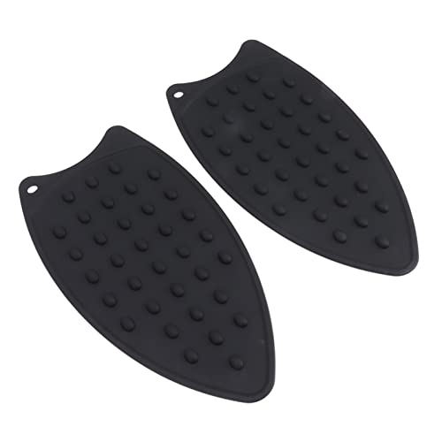 UPALDHOU Silikon Langlebige Wirkungsbeständige Hitzebeständige Eisenmatte für Bügeltafeln 2 PCS Eisen -Rastpolster Zum Schutz von Möbeln und Kleidungsstücken (BLACK) von UPALDHOU