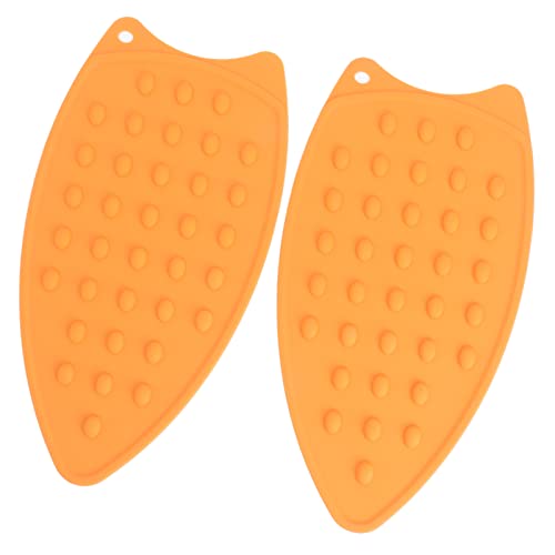 UPALDHOU Silikon Langlebige Wirkungsbeständige Hitzebeständige Eisenmatte für Bügeltafeln 2 PCS Eisen -Rastpolster Zum Schutz von Möbeln und Kleidungsstücken (ORANGE) von UPALDHOU