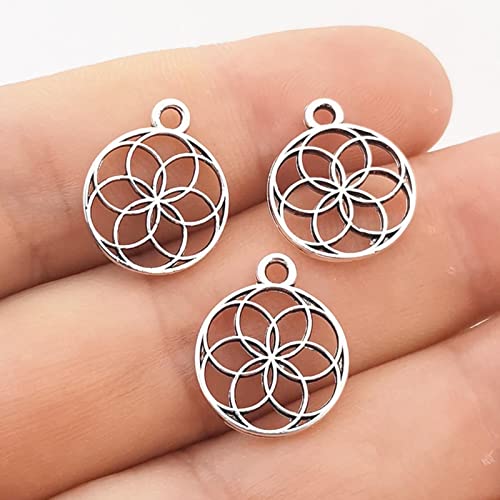 UPCOT 30 Stück 17x14mm Blume des Lebens Charm Anhänger Der Samen des Lebens Anhänger Mandala Anhänger Für Making-Default UPCOT 30 Stück 17x14mm Blume des Lebens Charm Anhänger Der Samen des Lebens Anhänger Mandala Anhänger Für Making-Default von UPCOT