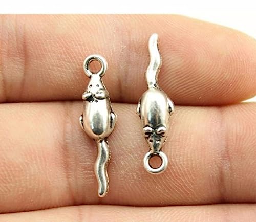 UPCOT 30 Stück 24x6mm Antik Versilberte Maus Charms Tiere Anhänger Für DIY Schlüsselanhänger Zubehör herstellen - Standard UPCOT 30 Stück 24x6mm Antik Versilberte Maus Charms Tiere Anhänger Für DIY Schlüsselanhänger Zubehör herstellen - Standard von UPCOT