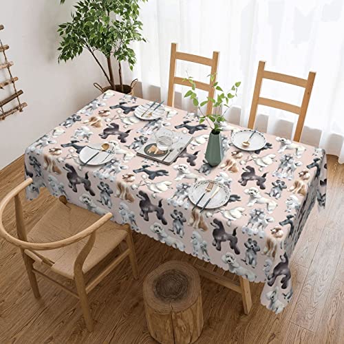 UPIKIT Quadratische Tischdecke mit Pudel-Motiv, 137 x 183 cm, wasserdicht und schmutzabweisend, geeignet für Innen- und Außenbereiche von UPIKIT