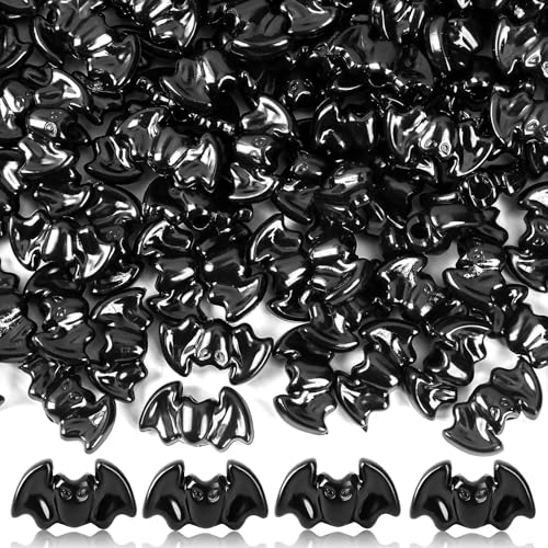 UPINS 100 schwarze Fledermausperlen für Halloween, große Löcher, Perlen für Schmuckherstellung, Herbst, Halloween, DIY-Armband, Halskette, Ohrringe, Bastelzubehör, Party-Tischdekoration UPINS 100 schwarze Fledermausperlen für Halloween, große Löcher, Perlen für Schmuckherstellung, Herbst, Halloween, DIY-Armband, Halskette, Ohrringe, Bastelzubehör, Party-Tischdekoration von UPINS