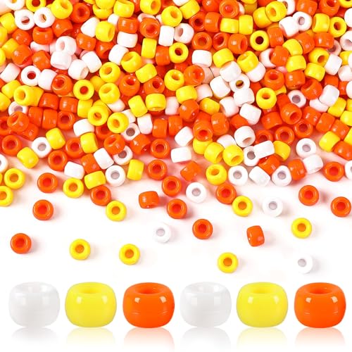 UPINS 1200 Stück Halloween Süßigkeiten Mais Perlen für Schmuckherstellung DIY Dreifaltigkeit Handwerk Kirche Gastgeschenke Dekoration Halloween Halskette Armbänder von UPINS