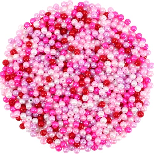 UPINS 1200 Stück Valentinstags-Perlen, rot-rosa-weiße Perlen für Schmuckherstellung, Armbänder, Valentinstag, Perlen, 6 mm, Hochzeit, Party, Dekoration, Halskette, Ohrringe, Haarperlen, Bastelbedarf UPINS 1200 Stück Valentinstags-Perlen, rot-rosa-weiße Perlen für Schmuckherstellung, Armbänder, Valentinstag, Perlen, 6 mm, Hochzeit, Party, Dekoration, Halskette, Ohrringe, Haarperlen, Bastelbedarf von UPINS