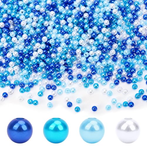 UPINS 1200 Stück Winterperlen, blau-weiß, rund, 6 mm, Perlen für Weihnachten, Winter, Urlaub, Party, Dekoration, Haarperlen, Bastelbedarf UPINS 1200 Stück Winterperlen, blau-weiß, rund, 6 mm, Perlen für Weihnachten, Winter, Urlaub, Party, Dekoration, Haarperlen, Bastelbedarf von UPINS