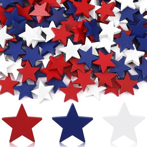 UPINS 300 Stück 4. Juli Sterne Perlen patriotische rot-weiße und blaue Holzperlen, Dekorationen für Bastelarbeiten, Unabhängigkeitstag, Arbeitstag, Gedenktag, Party, Tischdekoration, Zubehör UPINS 300 Stück 4. Juli Sterne Perlen patriotische rot-weiße und blaue Holzperlen, Dekorationen für Bastelarbeiten, Unabhängigkeitstag, Arbeitstag, Gedenktag, Party, Tischdekoration, Zubehör von UPINS