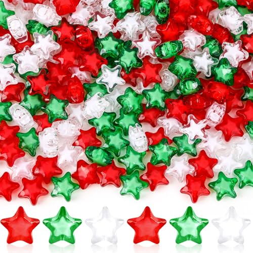 UPINS 300 Stück rot-weiß-grüne Stern-Pony-Perlen, Weihnachts-DIY-Halsketten, Armbänder, Haarperlen, Party-Tischdekorationen für Schmuckherstellung, Handwerk UPINS 300 Stück rot-weiß-grüne Stern-Pony-Perlen, Weihnachts-DIY-Halsketten, Armbänder, Haarperlen, Party-Tischdekorationen für Schmuckherstellung, Handwerk von UPINS