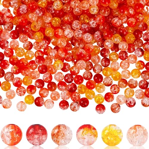 UPINS 500 Stück Crackle-Perlen, orange/gelb/braun, Kristallperlen für Schmuckherstellung, Freundschaftsarmbänder, Bastelarbeiten, Geschenk, Herbst, Erntedankfest, Hochzeit, Party-Zubehör (6 Stile) UPINS 500 Stück Crackle-Perlen, orange/gelb/braun, Kristallperlen für Schmuckherstellung, Freundschaftsarmbänder, Bastelarbeiten, Geschenk, Herbst, Erntedankfest, Hochzeit, Party-Zubehör (6 Stile) von UPINS