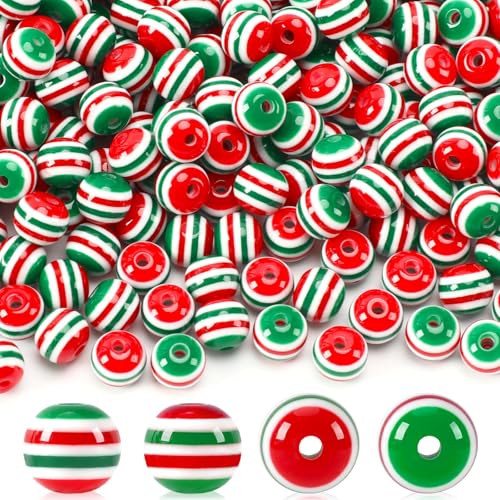 UPINS 500 Stück Harz-Streifen-Perlen für Schmuckherstellung, Weihnachten, Urlaub, Party, Dekoration, Halsketten, Armbänder, Ohrringe, DIY-Ornament-Set UPINS 500 Stück Harz-Streifen-Perlen für Schmuckherstellung, Weihnachten, Urlaub, Party, Dekoration, Halsketten, Armbänder, Ohrringe, DIY-Ornament-Set von UPINS
