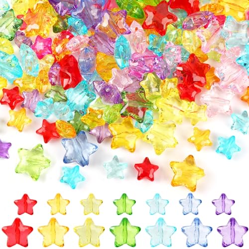 UPINS Große Sternperlen aus Acryl, 2 Größen, bunte süße Stern-Pony-Perlen für Schmuckherstellung, Basteln, 4. Juli, Halskette, Freundschaftsarmband, Weihnachten, Bastelbedarf, 120 Stück UPINS Große Sternperlen aus Acryl, 2 Größen, bunte süße Stern-Pony-Perlen für Schmuckherstellung, Basteln, 4. Juli, Halskette, Freundschaftsarmband, Weihnachten, Bastelbedarf, 120 Stück von UPINS