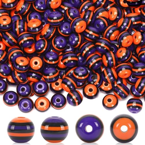 UPINS Halloween-Perlen aus Kunstharz, schwarz, lila, orange, für Schmuckherstellung, Basteln, Halloween, Karneval, Party, Dekoration, Halsketten, Armbänder, Haarperlen, Bastelarbeiten, 500 Stück UPINS Halloween-Perlen aus Kunstharz, schwarz, lila, orange, für Schmuckherstellung, Basteln, Halloween, Karneval, Party, Dekoration, Halsketten, Armbänder, Haarperlen, Bastelarbeiten, 500 Stück von UPINS