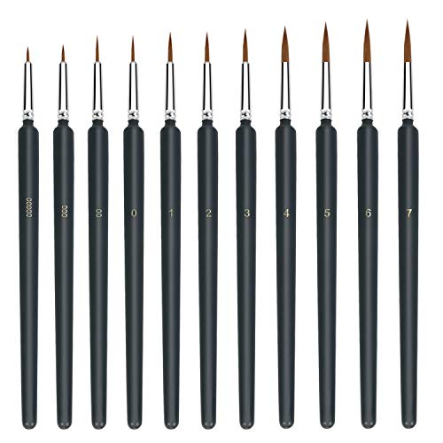 UPINS Pinsel Set, 11 Stück Feine Pinsel Aquarell Acryl Pinsel Malen Dünne Malen Nach Zahlen Pinsel für Acrylfarben, Nagelkunst, Aquarell, Öl, Miniaturen UPINS Pinsel Set, 11 Stück Feine Pinsel Aquarell Acryl Pinsel Malen Dünne Malen Nach Zahlen Pinsel für Acrylfarben, Nagelkunst, Aquarell, Öl, Miniaturen von UPINS