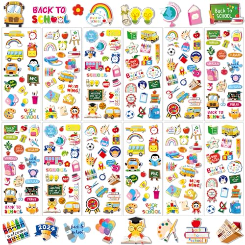 UPINS Sticker Einschulung, 12 Blatt Einschulung Aufkleber 3D Kinder Schulanfang Sticker DIY Schulanfang Aufkleber Einschulung Deko Sticker für Schüler Lehrer UPINS Sticker Einschulung, 12 Blatt Einschulung Aufkleber 3D Kinder Schulanfang Sticker DIY Schulanfang Aufkleber Einschulung Deko Sticker für Schüler Lehrer von UPINS