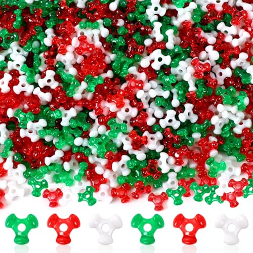 UPINS Tri-Perlen für Weihnachten, Kunststoff, dreifarbig, für Bastelarbeiten, Kranz, Zuckerstange, Weihnachtsbaumschmuck, Weihnachtsdekoration, 2000 Stück UPINS Tri-Perlen für Weihnachten, Kunststoff, dreifarbig, für Bastelarbeiten, Kranz, Zuckerstange, Weihnachtsbaumschmuck, Weihnachtsdekoration, 2000 Stück von UPINS
