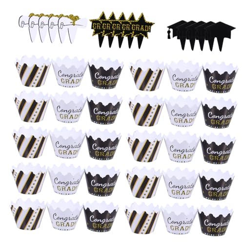 UPKOCH 1 Satz Abschlusstorte Umgeben Goldene Tortendekoration Abschlusstortenaufsätze Dekorationen Grad Jumbo Glücklich Abschlussfeier Kuchen Liner Cupcake-topper 2021 Erste Papier 24st UPKOCH 1 Satz Abschlusstorte Umgeben Goldene Tortendekoration Abschlusstortenaufsätze Dekorationen Grad Jumbo Glücklich Abschlussfeier Kuchen Liner Cupcake-topper 2021 Erste Papier 24st von UPKOCH