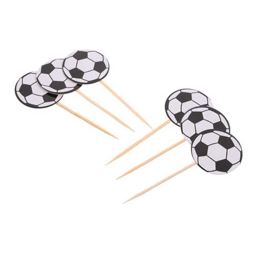 UPKOCH 1 Satz Fußball-kucheneinsatz Sportball-cupcake-topper Fußball-kuchendekor Fußball-cupcake-picks Mädchen Party Kugeln Kuchen Dekorationen Post Geburtstag Für Papier 60 Stück von UPKOCH