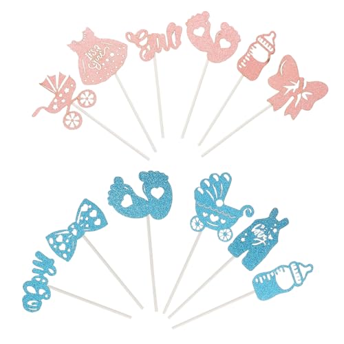 UPKOCH Junge Oder Mädchen Geschlecht Offenbaren Dekorationen 1 Set Kuchen Dekorationen Geschlecht Offenbaren Kuchen Sticks Für Baby von UPKOCH