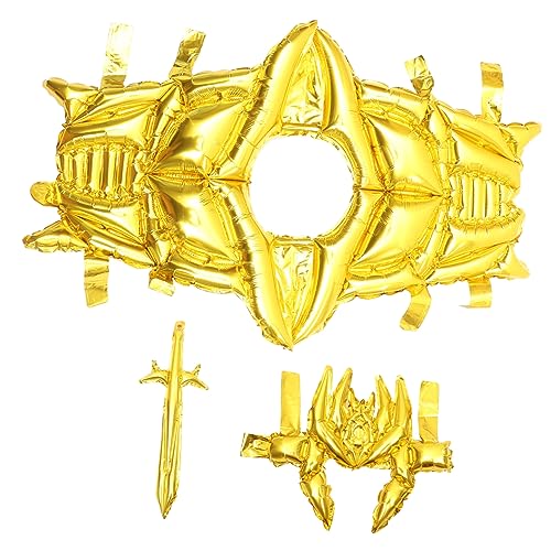 UPKOCH 1 Satz Halloween-kampfkostüm Zubehör Party Merch Dekorkostüm Spiel Aufblasbarer Pirat Männer Schwerter Aufblasbares Kriegerkostüm Schlacht Stifte Ringen Ninja Aluminiumfolie Golden von UPKOCH