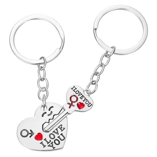 UPKOCH 1 Set Paar Schlüsselanhänger Schlüsselhalter Silberne Armbänder Für Frauen Anhänger Schlüsselanhänger Schlüsselband Partnerring Liebhaberpaare Stapel Schlüsselanhänger von UPKOCH