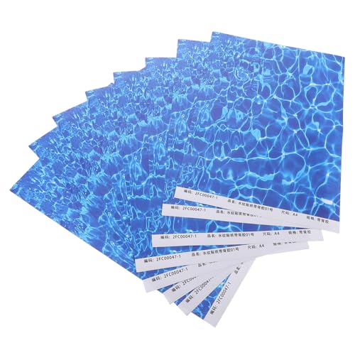 UPKOCH 10 Blatt Wassermusterpapier Aquarium Hintergrund Tapete Wasser Hintergrund Poster Papier Basteln Hof Hintergrund Schwimmbad Hintergrund Wasser Tapete Blauer von UPKOCH