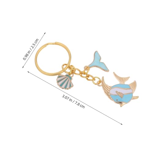 UPKOCH 10 Sätze Meeresthema Schlüsselanhänger mit Muschel und Anhänger Blau-türkise Schlüsselringe Inklusive Dankeskarten und Stoffbeutel Party Strandaccessoires von UPKOCH