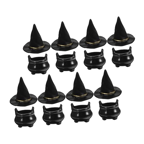 UPKOCH 10 Sätze Teiliges Halloween Hexenhut und Schwarzer Miniatur Deko für DIY Basteln Puppenhaus Tisch und Fensterdeko Bruchsicher Lebensecht Gestaltet Vielseitig Einsetzbar UPKOCH 10 Sätze Teiliges Halloween Hexenhut und Schwarzer Miniatur Deko für DIY Basteln Puppenhaus Tisch und Fensterdeko Bruchsicher Lebensecht Gestaltet Vielseitig Einsetzbar von UPKOCH