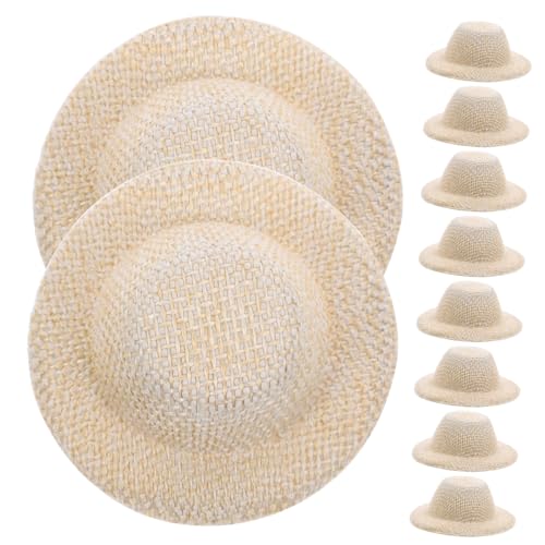 UPKOCH 10 Stück Mini Hüte Kleine Requisiten Partyhüte Puppenhüte Kleine Formelle Hüte Kinderhüte Mädchengeburtstagshüte Mini Strohstrickhüte Miniatur Babypuppen Kindermütze von UPKOCH