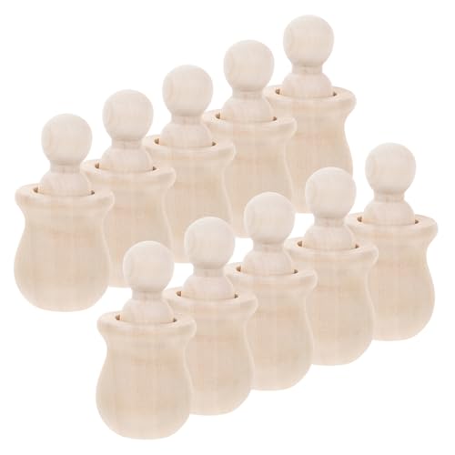 UPKOCH 10 Stück Teiliges Holzfiguren zum Bemalen Unbemalte Naturholz Peg Dolls für DIY Basteln Kreative Handarbeitsspielzeuge Miniatur holzdekoration für Eltern junge Mädchen aktivitäten von UPKOCH