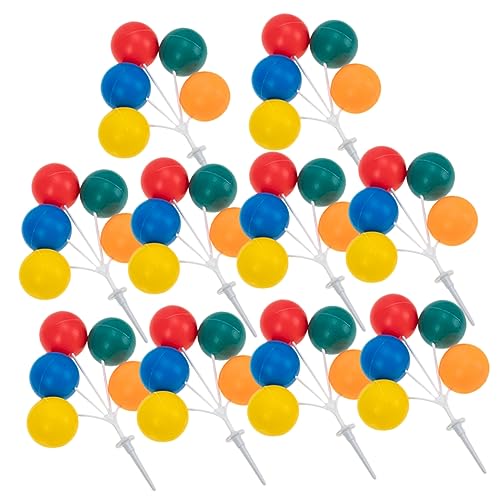 UPKOCH 10st Kuchendekorationseinsatz Bunte Luftballons Ballon-cupcake-topper Geburtstagskuchenverzierungen Regenbogen-ballon-kuchen-dekor Südkorea Plastik Baby Hochzeit von UPKOCH
