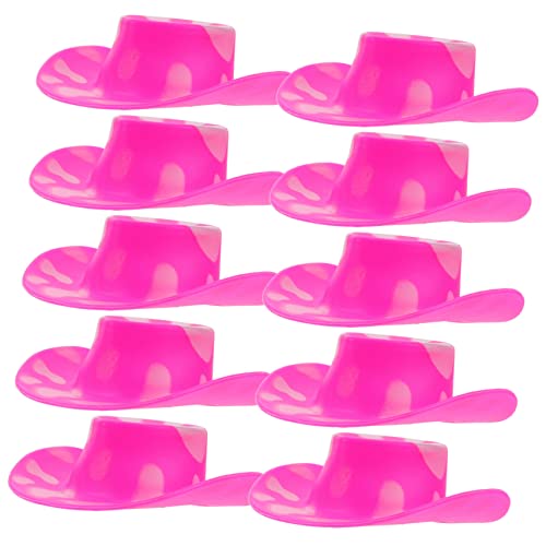 UPKOCH 10St Mini-Cowboyhut für kinderspielzeug Dollhouse Accessories Kid Toys Miniatur-Puppenhut Plastikhut Kleiner Hut Foto-Requisite Miniaturhüte Rosa von UPKOCH