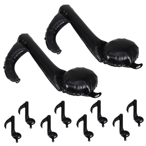 UPKOCH 10St Musiknotenballon Ballon Tierballons Musikballon Ballongirlande Tankballons luftballons geburtstagsdekoration Musiknotendekor Dekoration mit Konzertballons Aluminiumfolie Black von UPKOCH