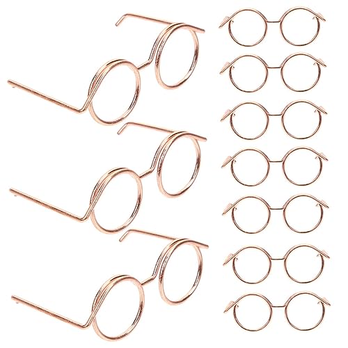 UPKOCH 10Stücke Mini Puppenbrillen aus Metall Kreative DIY Requisiten Langlebige Brillen für Puppen zur Anpassung von Puppenkostümen für Bastelprojekte von UPKOCH