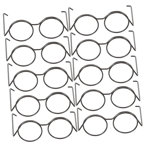 UPKOCH 10Stücke Puppenbrille Brille Für Puppen Runde Rahmenlose Perfektes Puppenzubehör Für Kreative Bastelprojekte Und Dekoration von UPKOCH
