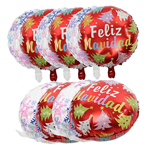 UPKOCH 10Stücke Weihnachtsballons Feliz Folienballons Mit Bunten Weihnachtsbaum Und Schneeflockenmotiven Dekoration Für Weihnachten Und Festlichkeiten von UPKOCH