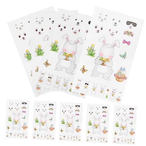 UPKOCH 10blätter Ostern Aufkleber Dekorative Sticker Für Bastelprojekte Selbstklebende Decals Für Partydekoration Für Geschenkanhänger Und Bastelarbeiten von UPKOCH