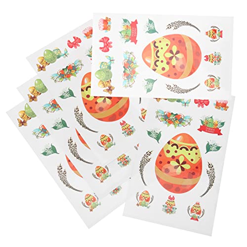 UPKOCH 10blätter Selbstklebende Osterei Aufkleber Für Bastelprojekte Kreative DIY Sticker Für Partydekoration Für Ostern Und Geburtstagsfeiern von UPKOCH