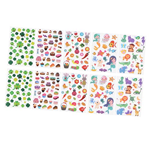 UPKOCH 10stücke Cartoon Tieraufkleber Für Selbstklebende Bubble Sticker Für Bastel Und Scrapbooking-Dekoration Zufällige Farben von UPKOCH