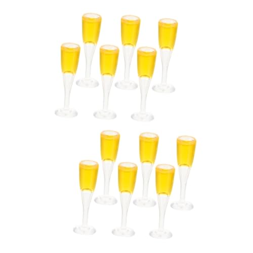 UPKOCH 12 STK Puppenhaus Weinglas Miniaturdekoration dekorativer Miniaturkelch Gläser Modelle Mini-Brille Puppe Brille Dekor Champagner Glas Becher Spielzeugzimmer Essen Spielen von UPKOCH
