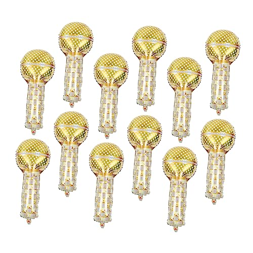 UPKOCH 12 Stück Kleiner Mikrofonballon Dekorationen Goldballons für Mikrofon Ballons Luftballons Rosa Party-Mikrofon-Requisite aufblasbares Mikrofon Ballondekoration Aluminiumfolie Golden UPKOCH 12 Stück Kleiner Mikrofonballon Dekorationen Goldballons für Mikrofon Ballons Luftballons Rosa Party-Mikrofon-Requisite aufblasbares Mikrofon Ballondekoration Aluminiumfolie Golden von UPKOCH
