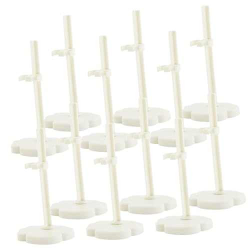 UPKOCH 12 Stück Puppenständer Figure Stand doll Accessories Puppenstativ Figurenständer tooniesregal Stützständer für Puppen Puppenhalter-Organizer Puppenhalterungen Plastik Weiß von UPKOCH