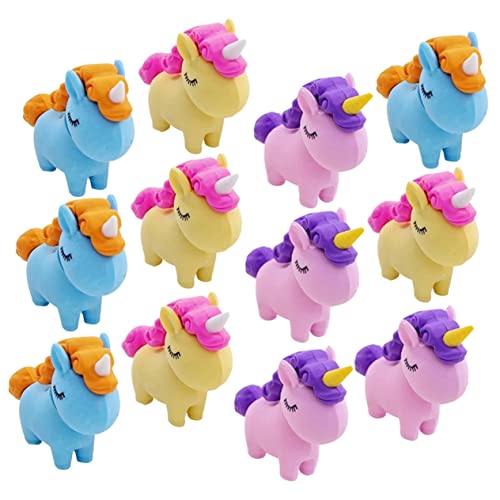 UPKOCH 12 Stück Radiergummi Kinderpreise Schulradierer Für Fun Eraser Für Mini-radierer 3d-radierer Schreibtisch Haustiere Für Klassenzimmer Einhorn Gummis von UPKOCH