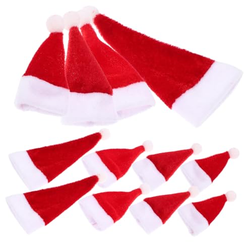 UPKOCH 12 Stück Teiliges Xmas Flaschenhut Rote Mini Weihnachtsmützen Festliche Tischdeko für Weinflaschen Weihnachtsdekoration und Party Ornamente von UPKOCH