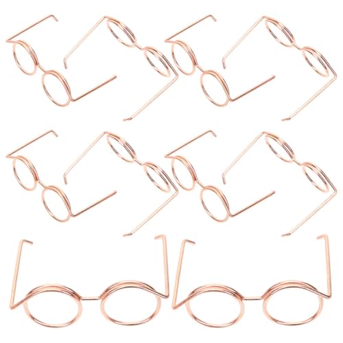 UPKOCH 12St Puppenbrille Puppen Kleidung Puppen Klamotten Spielzeugbrille Puppenkleidung Miniatur schnapsgläser basteln sie eine Sonnenbrille zum dekorieren entzückende Mini-Brille Metall von UPKOCH