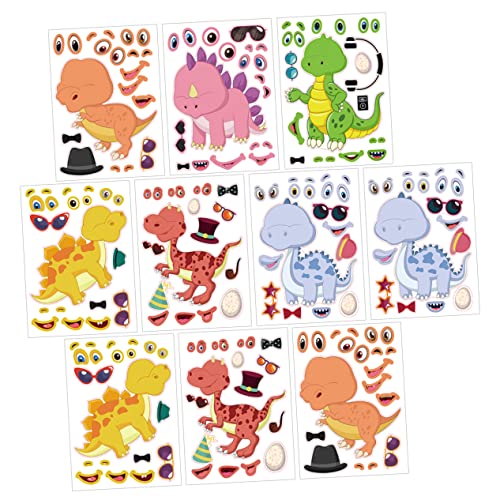UPKOCH 12blätter Dinosaurier Puzzle Aufkleber Cartoon Dinosaurier Jigsaw Sticker Für Kindergeburtstagsfeiern Und Dekorationen Einfach Anzubringen Entfernen Kreativer Spaß Für Party von UPKOCH