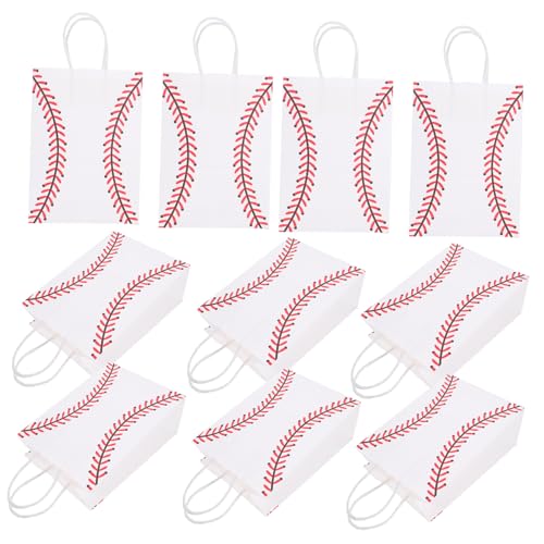 UPKOCH 12 Stücke Baseball Taschen Griffe Große Taschen Für Party Leckereien Baseball Thema Candy Beutel von UPKOCH